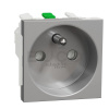 Schneider Electric Unica Zásuvka 230V/16A, 2P+T, clonky, 2 moduly, Aluminium