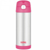 Detská termoska so slamkou 470ML FUNtainer® - Ružová/nerez