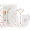 CRYSTALLOVE Clear Quartz Beauty Set roller + doska gua sha + roll-on