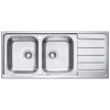 Alveus LINE 100 MAXIM Satin, veľký výpust 1087975 - Drez nerezový 1160x500mm, vanička 340x400x195mm, 340x400x195mm