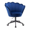 LuxuryForm DESIGN Kreslo FREY VELUR na čiernej podstave s kolieskami - modré