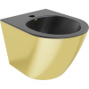 Mexen Lena, závesný bidet 480x370x325 mm, čierna matná - zlatá, 35224877
