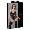 Cottelli Bondage - lesklé body s putami (čierne) - XL