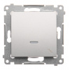Kontakt Simon Vypínač č.6 podsvietený Simon54 PREMIUM/NATURE BS piktogram strieborný DW6L.01/43