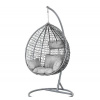 zavesné hojacie kreslo alora zavesné kreslo hojacie kreslo na terasu hojacie kreslo hojdacie vajíčko vajíčko na sedenie vajíčko na hojdanie kreslo Farba: Čierna s šedými vankúšikmi kreslo do záhrady