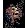 ZUTY Maľovanie podľa čísel - LEBKA OVINUTÁ RUŽAMI Rámovanie: vypnuté plátno na rám, Rozmer: 80x100 cm