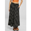 Ladies Viscose Midi Skirt - blackflower XS