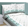 Bellatex Povlečení krepové, Tyrkysový květ s pruhem, 140x220, 70x90 cm