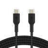 BELKIN BOOST Charge Braided opletený odolný nabíjací a dátový kábel USB-C/USB-C na iPhone/iPad/MacBook/AirPods - 1 m - čierny CAB004bt1MBK - možnosť vrátiť tovar ZADARMO do 30tich dní