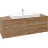 VILLEROY & BOCH Collaro závesná skrinka pod umývadlo na dosku (umývadlo v strede), 4 zásuvky, s LED osvetlením, 1600 x 500 x 548 mm, Oak Kansas, C031B0RH
