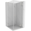 Mexen Lunar, L výklopný sprchový kút pravý 80 x 80 cm, 8mm číre sklo, oceľový profil, 834L-080-080-97-00-P