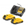 DEWALT XR NABÍJAČKA + 2 X 18V BATÉRIA S KAPACITOU 2,0 AH DCB1104D2