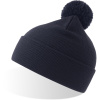 Atlantis Headwear Čepice s bambulí Wind-S Pompom, pletená COT33029400399-navy Navy UNI