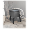 Dobre spracovaný škandinávský taburet s úložným priestorom Glamour Riviera Trinity 1 farba grafitová Nožičky: Černá