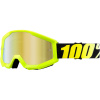 MX okuliare 100% Strata NEON YELLOW so zrkadlovým sklom