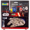 Revell Millennium Falcon Model Set vesmírnej lode 1:241, 20 dielov + farby + lepidlo + štetec (Revell STAR WARS Millennium Falcon 1:241, 10x7,7cm, LEVEL 3, Model No.: 63600)