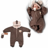 Baby Nellys Dvojvrstvová Zateplená Pletená Kombinéza S Rukavičkami Teddy Bear-ružová-62