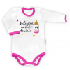Baby Nellys Body dlouhý rukáv vel. 86, Milujem nočné desiate - biele/ružový lem