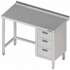 STALGAST Přístěnný stůl, blok tří zásuvek po pravé straně 1500x700x850 mm | STALGAST, 980377150