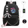 Školská taška - batoh Lilo And Stitch USB ČIERNY