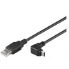 PremiumCord Kabel micro USB 2.0, A-B, konektor do úhlu 90° 1.8m (černý) ku2m2f-90