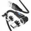 Kábel QUiKZ USB - USB typ C / microUSB / Lightning 2 m čierny