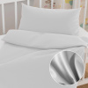 Biante Detské saténové posteľné obliečky do postieľky ST-012 Svetlo sivé Do postieľky 100x135 a 40x60 cm
