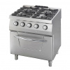 Sporák pro vysoké zatížení - 4 hořáky - plynový - s troubou - 37kW - hloubka 70 cm | Maxima, 9396013