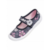 Dievčenské papuče kvietky sivé Vi-GGa-Mi, veľ. 27
