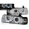 BMW E36 90-99 SEDAN, KOMBI, COMPACT - predné chrom svetlá s ANGEL EYES CCFL