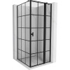 Mexen, Mexen Mist T pravý výklopný sprchový kút 85 x 85 cm, čierna mriežka - 8A4T-085-085-70-77-P
