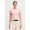 Tommy Hilfiger basic tričko dámske bavlnené WW0WW48702 ružová L