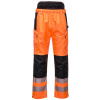 PORTWEST HI-VIS EXTREME PW342 / Reflexné vodeodolné nohavice - HV oranžová/čierna XXL