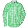 James&Nicholson Pánska kockovaná košeľa JN617 Green 3XL