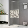 Zástěna do průchozí sprchy ESG sklo design s kameny 115x195 cm Stříbrná 146653