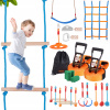 VEVOR Ninja Slackline 2x17M Laná Slackline S 12 prekážkami Nosnosť 500LB