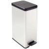 Curver DECO Bin 240640 odpadkový kôš, 40 l, (š x v x h) 250 x 610 x 420 mm, strieborná, čierna, 1 ks; 240640