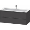 DURAVIT Ketho 2 závesná skrinka pod umývadlo, 2 zásuvky, 1210 x 480 x 550 mm, grafit super matná, K25265080800000