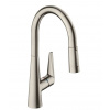 Hansgrohe Talis M51 Drezová batéria M5116-H160 s výsuvnou spŕškou, sBOX, vzhľad nehrdzavejúcej ocele 73850800-HG