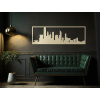 drevko Obraz Hongkong panoráma Rozmer obrazu: 29,5 x 89 cm, Farba dekorácie: Prírodná