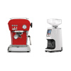Ascaso Dream ONE, Love Red + Eureka Atom 60, white