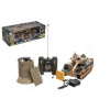 Teddies Tank RC 35cm + bunker na bat. plast s dobíjacím packom so zvukom so svetlom 40MHz v krabici 51x17x19cm