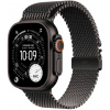 Apple Hodinky Ultra 3 GPS + Cellular, 49mm černé titanové pouzdro, černý titanový milánský náramek - velikost S