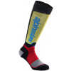 ponožky MX PLUS, ALPINESTARS (čierna/červená fluo/žlutá fluo/modrá, vel. L)