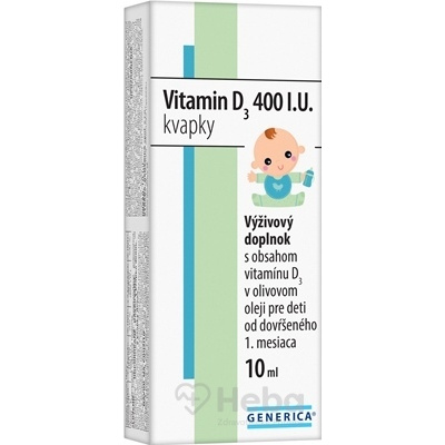 GENERICA Vitamin D3 400 I.U. kvapky 1x10 ml