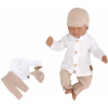Z&Z Mušelínová košeľa, nohavice + čiapky, 3D sada, Boy Z&Z, biela/piesková Velikost koj. oblečení: 56 (1-2m)