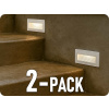 V-TAC Vonkajšie LED zapustené schodiskové svietidlo obdĺžnik, 3W, IP65/2-PACK!