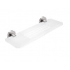 Nimco Unix - Polička IXI, dĺžka 40 cm, matný plexiglass/brúsená nerezová UNM X340-10