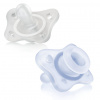 CHICCO Cumlík Physio Mini Soft celosilikónový 0-2m chlapec 2 ks