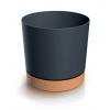 Prosperplast Květináč TUBO PM s miskou 10,8 cm - barva: antracit/naturo ECO